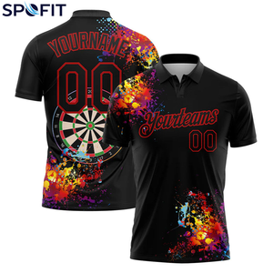 Camiseta Polo Personalizada para Hombre SPOFIT, Manga Corta, Impresión Digital, Secado Rápido, Diseño de Billar Azul, Ropa Deportiva Informal - Product Image 2