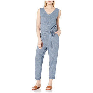 Mono corto sin mangas para mujer, informal, de una pieza, suave, ligero, de ajuste relajado, para uso diario y playa. - Product Image 1