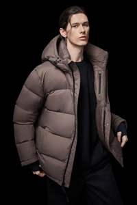 Veste matelassée en toile pour homme de qualité supérieure, chaude, rembourrée, protection hivernale, imperméable, coupe-vent, confortable, avec logo sur le devant - Product Image 5