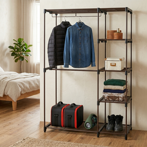 Perchero de Metal extensible para el hogar moderno MIT, muebles de bricolaje para sala de estar, estante de almacenamiento de artículos para el hogar - Product Image 6