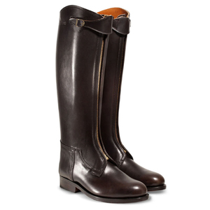 Bottes d'équitation pour homme, bottes de cowboy respirantes, à fermeture éclair longue, à lacets, hauteur genou, en cuir marron - Product Image 6