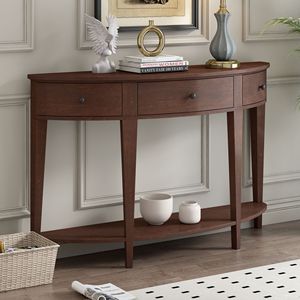 Consolla moderna curva in stile U con 3 cassetti e 1 ripiano per ingresso corridoio o soggiorno per uso divano tavolo - Product Image 2