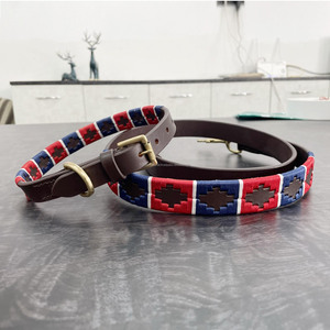 Polo de cuero indio cosido a mano tradicional de la mejor calidad, cuello de caballo con cuello Halter para perro, correas, conjunto de cinturón de Polo Unisex de alta calidad - Product Image 5