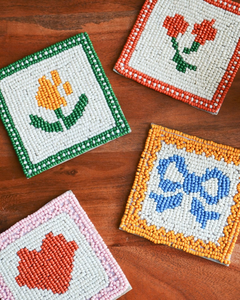 Embroidery <b>Coaster</b> Set for Home Decor Luxury <b>Beaded</b> Embroidered Drink <b>Coasters</b> for Dining Table - Product Image 4