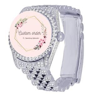 Montre mécanique de luxe pour homme en acier inoxydable entièrement sertie de moissanite D VVS avec cadran incrusté - Product Image 2