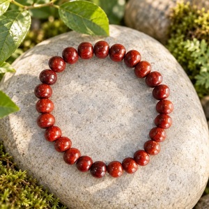 Bracelet en bois de santal rouge, bracelet en bois naturel perlé, bracelet traditionnel fait à la main, bracelet spirituel pour homme et femme, cadeau - Product Image 4