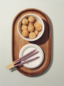 High Quality Solid Wood Tray Wooden Serving Tray for Foods and Drink Wooden <b>Snack</b> Storage Tray - Product Image 3