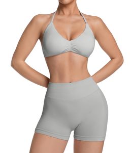 Tank Top Matching Yoga Sets Two Piece Workout Sets For Women Breathable Spandex High Waist <b>Booty</b> Lifting Shorts Gym Yoga Active - Product Image 1