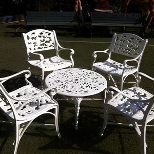 Traditional <b>Aluminum</b> Outdoor Dining <b>Table</b> Cast Metal Square Round Patio Furniture 3 Years Warranty Garden Hotel Villa India - Product Image 6