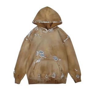 Sudadera con Capucha de Camuflaje Desgastado |   Sudadera Extra Grande con Estampado Vintage Lavado, Estilo Grunge, Streetwear, Pullover - Product Image 1