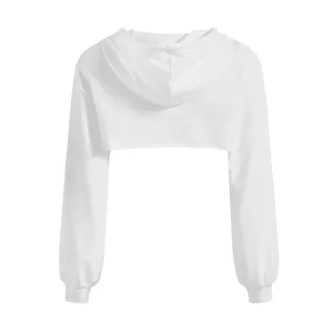 <b>Women's</b> Regular <b>Hoodie</b> Solid Color Cotton Knitted Long Sleeve Casual Winter/Spring/Autumn Wear <b>White</b> Pullover Sweatshirt Front - Product Image 2
