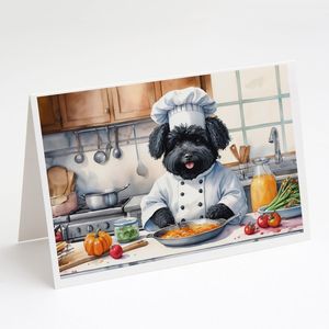Puli the Chef Whimsical A7 Tamaño 5x7 Tarjetas de notas en blanco Paquete de 8 tarjetas de felicitación con sobres en blanco para personalización - Product Image 1