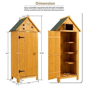 Single Door Outdoor Wooden Fir Garden Shed for Tool Storage-Practical Outdoor Sheds & Storage Solution - Product Image 2