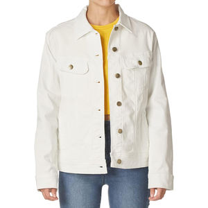 Veste en jean blanche pour femme Outfitize, légère, coupe droite, décontractée, extensible, pour l'été - Product Image 4