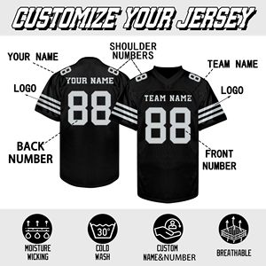Camiseta de fútbol americano al por mayor, tela de malla transpirable, secado rápido, logotipo personalizado bordado, fabricante directo de fábrica - Product Image 6
