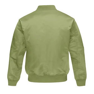 Veste pour hommes, fermeture éclair sur le devant, manches longues, col ras du cou, poignets élastiques, style unique, veste bomber pour hommes - Product Image 2