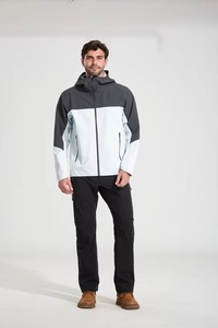 Premium Men's Waterproof <b>Soft</b> <b>Shell</b> <b>Jacket</b> With <b>Hood</b> Zip Fly Color Blocked Outdoor Hiking Wear Regular Fit - Product Image 6