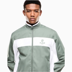 Light Green With <b>White</b> <b>Panel</b> Cotton Fleece Solid Tracksuit for Men - Product Image 6