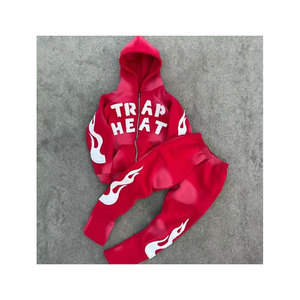 Ensemble de sport pour hommes, vêtements de course à pied, ensemble de jogging, tenue d'entraînement de gym, haut de fitness avec poches zippées, pantalon de survêtement - Product Image 2