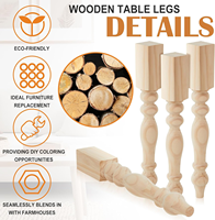 Pieds de table en bois massif coniques sur mesure, robustes et de haute qualité, pour villa moderne, ODM OEM, installation facile