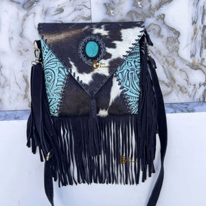 Sac à main en cuir de vachette à franges en fourrure de designer pour femmes, sac à bandoulière en cuir de vachette à franges en fourrure, sac à main élégant, cadeaux - Product Image 1