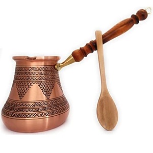 Cafetière turque en cuivre durable, cafetière arabe, cafetière traditionnelle Cezve pour la cuisine, le café - Product Image 1