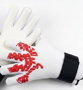 Guantes de Portero de Fútbol de Neopreno Blanco con Relieve de Goma Roja Antideslizante, Correa de Muñeca Ajustable, Equipo Deportivo Unisex - Product Image 4