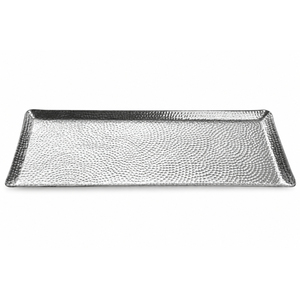 Wholesale Modern <b>Rectangular</b> Stainless Steel Serving <b>Tray</b> <b>Mirror</b> Polish Hammered Embossed Food Platter for Hotel Restaurant - Product Image 5