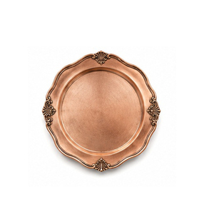 Assiette décorative ronde en cuivre, style vintage, polie, faite à la main, en métal, design solide, pour cadeaux - Product Image 1