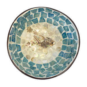 Tazón de Coco Hecho a Mano Sin Desperdicio - Incrustaciones Rústicas de Nácar - Artesanía Ética Vietnamita - Product Image 1