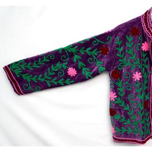 High Quality Velvet Woven <b>Reversible</b> Eco-Friendly Bomber Jacket Floral Pattern Boho Style Autumn Short <b>Coat</b> Full Sleeve Cotton - Product Image 5