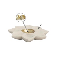 Porte-bougie en marbre/bougeoir en laiton pour la décoration intérieure et le dîner aux bougies/fabriqué à la main pour les cadeaux de fête.