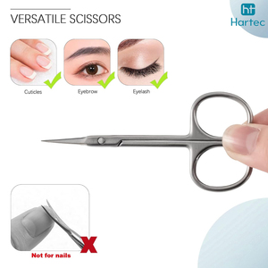 Professional Stainless Steel Manicure Scissors for Salon Uses, Sharp Curved Blade with Steel Handles Nail Cuticle <b>Trimmer</b> Tool - Product Image 3