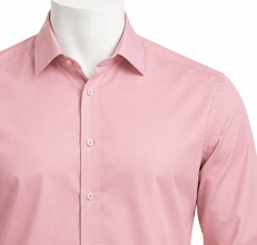Camisas de Manga Larga Color Rosa Claro para Hombre, Camisas Casuales con Botones y Cuello Estampado, 100% Algodón Transpirable de Verano para Oficina, Trabajo y Uso Diario - Product Image 4