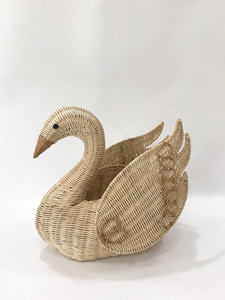 Sisu Handicraft Handmade Swan Animal Shaped Rattan Wicker Multifunction Tabletop <b>Planter</b> Storage Basket Indoor Decor - Product Image 1