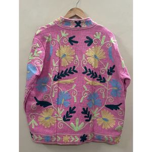 hand-embroidered TNT Suzani Cotton Embroidered Short <b>Jacket</b> Windproof and Breathable Floral Design Coat Gift for Her/Mom - Product Image 5