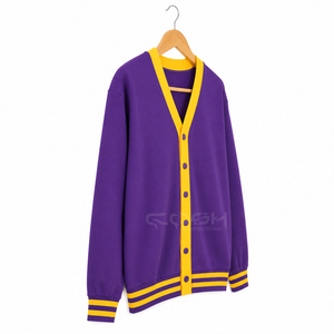 Cosh International Sisterhood Sorority V Neck Women Stylish Two Tone <b>Cardigan</b> Sweater Loose Casual High Waist Sweaters - Product Image 4