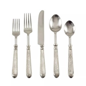 Ensemble de couverts en acier inoxydable et aluminium incroyablement élégant avec poignée artisanale en relief, service de couverts royal - Product Image 1