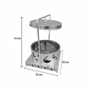 ฝาครอบชุดอุ่นอาหารสแตนเลสหรูหรา ฐานลายฉลุตกแต่ง ใช้กับเตาอุ่นอาหารแบบเทียนทีไลท์/เทียนไข ดีไซน์ทันสมัย ทนทาน - Product Image 6