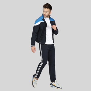 Conjunto Deportivo para Hombre, Estilo Taiwanés, Elástico en Cuatro Direcciones, Ajustado, Color Sólido, Cómodo, Premium, de Velour Ligero, Spandex/Poliéster - Product Image 1