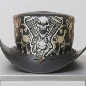 Sombrero de Cuero para Hombre, de Primera Calidad, Diseño Clásico de Corona Alta, con Construcción Duradera, Elegante Cuero - Product Image 1