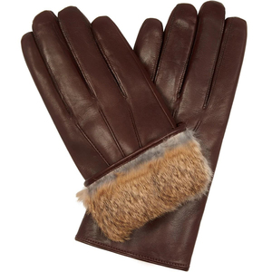 Gants de vélo en cuir marron avec doublure en microfibre, thermiques, longueur poignet, pour le cyclisme en extérieur en hiver et les sports - Product Image 1