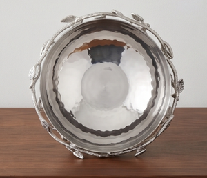Handmade <b>Metal</b> <b>Bowl</b> With Leaf Branch Stand Polished Contemporary Design For Food Serving Gifting Decorative Centerpiece - Product Image 3