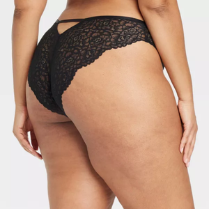 OEM New Design Plus Size Sexy Women's Fashion Lace Cheeky Mid-Rise Breathable Cotton Knitted Seamless Eco-Friendly Thong Panties - Product Image 4