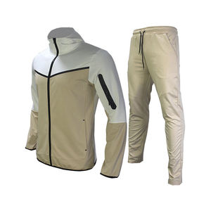 High Quality <b>Winter</b> Printed Solid Color Breathable Quick Dry 100% Cotton Lightweight Drawstring Closure Hooded Joggers Set - Product Image 4