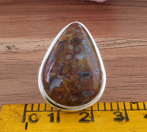 Bague en argent sterling 925 avec pierre précieuse en jaspe rouge naturel pour femme, bijou classique pour mariage, fête, cadeau - Product Image 2