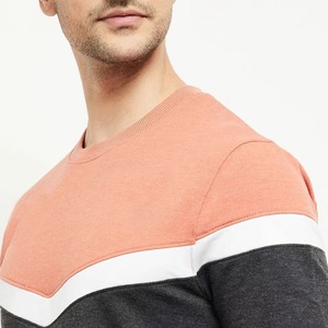 Sweat-shirt à col rond pour homme, motif chevron pêche, noir et blanc, manches longues, décontracté, pull-over, vêtements d'automne et d'hiver - Product Image 2