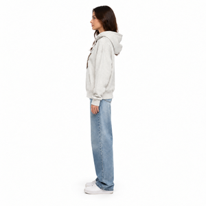 Sweat-shirt à capuche pour femme avec imprimé léopard et papillon, « Be Kind Yourself », gris clair, en coton, décontracté, sweat-shirt premium pour femme - Product Image 3