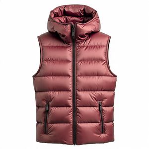 Men's Winter Lightweight Down <b>Jacket</b> Padded Puffer Vest with Zip-up <b>Quilted</b> Outwear Embroidered <b>Pattern</b> Solid <b>Pattern</b> Men vest - Product Image 4