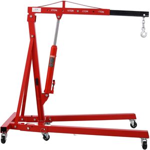 Sollevatore Elettrico Pieghevole in Acciaio Rosso da 2 Tonnellate con 6 Ruote in Ferro - Product Image 4